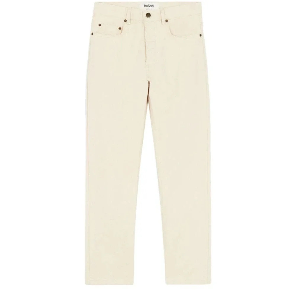 NWT ba&sh Ruth Off-White Denim Slim Fit Jeans - Slim Cotton Pants